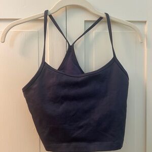 Navy Blue Strappy Crop Top